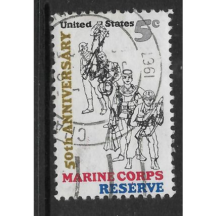 USA 1966 ANNIV MARINE CORPS RESERVE 5c MARINES SG 1295 FINE USED