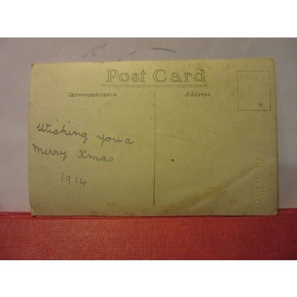 A YOUNG WOMAN Xmas, 1914, antique postcard RP . Barrett Photo of Gloucester =