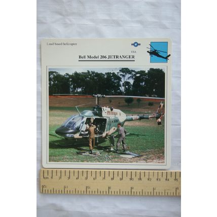 Bell Model 206 Jetranger - USA - Land Based Helicopter - Collectors Club Card