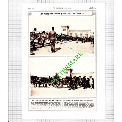 Lieut Helmi Artillery Officer Cairo Egyp Funeral WW1 Great War - 1916 Cutting