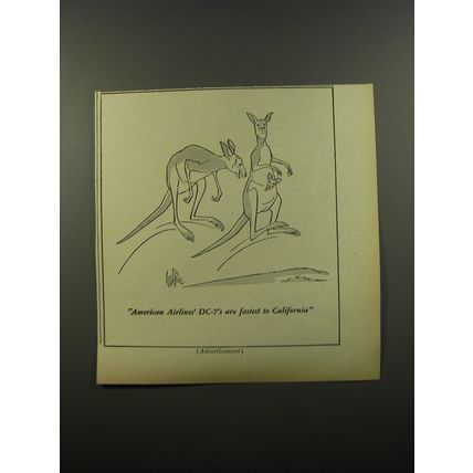 1954 American Airlines Advertisement - Cartoon by George Price - Kangaroos