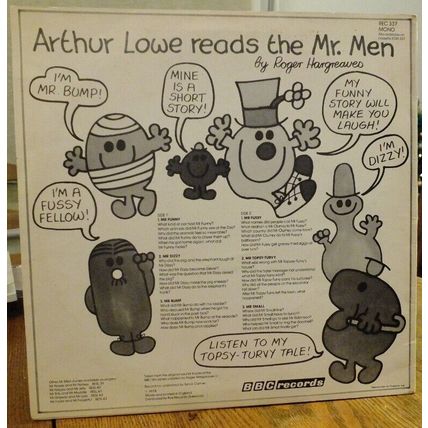 MR MEN stories read by ARTHUR LOWE LP vinyl children vintage BBC TV 1978 stories