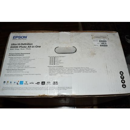 Epson Stylus Photo Ultra Hi-Def Photo All-in-One Inkjet Printer RX595 New 516b2