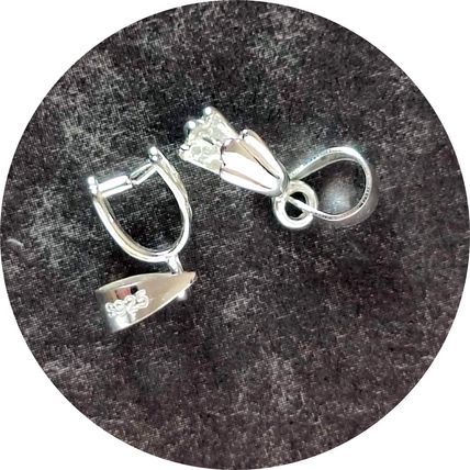 925 Sterling Silver Pendant Mount Bail Medium size High Quality 3 pack sizes C17