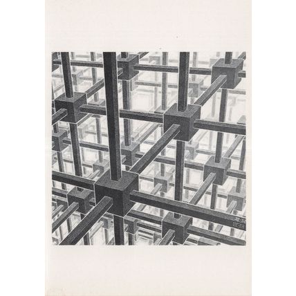 Cubic Space Division MC Escher Dutch Artist Painting Postcard