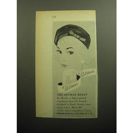 1958 Betmar Beret Advertisement