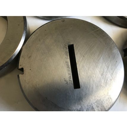 6 WILSON THICK TURRET DIES MIXED LOT, ROUND SQUARE RECTANGLE,5" DIA,SC
