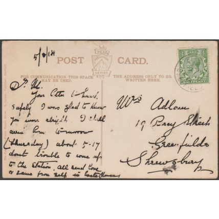 Wyming Brook Drive, Sheffield, Yorkshire, 1914 - Sneath Sunset Postcard