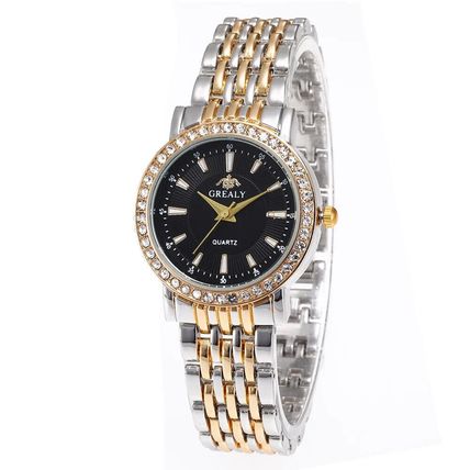 New Women’s Silver & Gold Rhinestone Analog Dress Watch