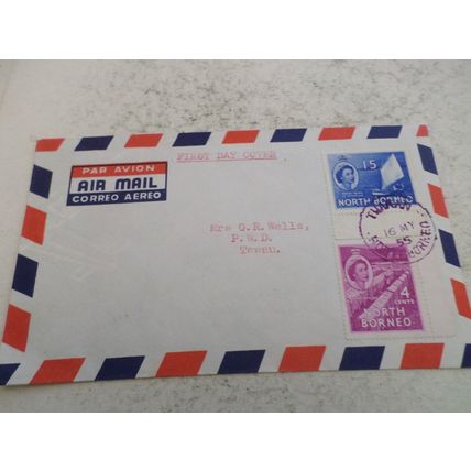 North Borneo - Air Mail - 1955 - 1st Day Cover