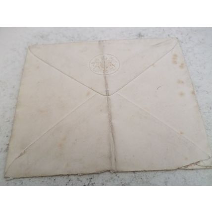 Ceylon - 1937 - 50 cent stamp - on envelope with Air Mail sticker.
