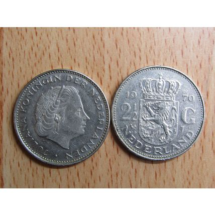 Netherlands 1970 2 1/2 Guilden Coin