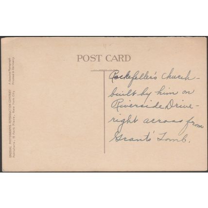 The Riverside Church, New York City, c.1920s - UPRC RPPC