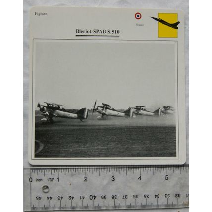 Bleriot Spad S.510 - France - Fighter - Collectors Club Card