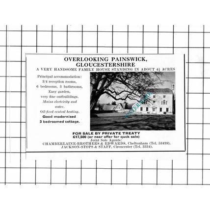 Painswick Gloucestershire SMALL House Sale Advert - 1967 Clipping