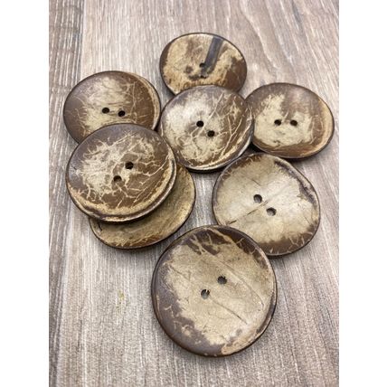 4Pcs 50mm Real Extra Large Coconut Shell Buttons 50mm Sewing Crafts Upholstery