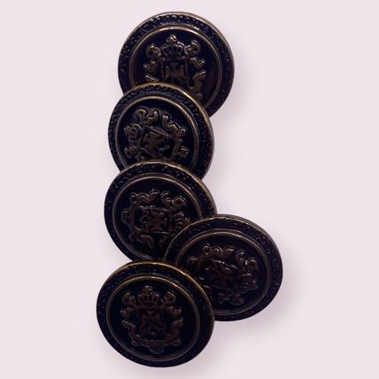 Bronze Coat Of Arms Shank Buttons 15mm Vintage Cardigans Coats Jackets Plastic