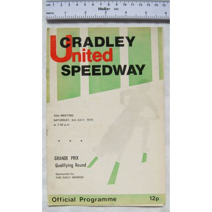 1976 Cradley United Speedway Programme Grande Prix Qualifying Round - 3rd July