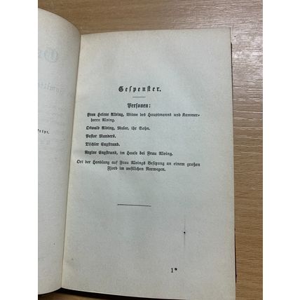 RARE* c1890s HENRIK IBSEN GESPENSTER (GHOSTS) GERMAN FICTION ANTIQUE BOOK (P3)