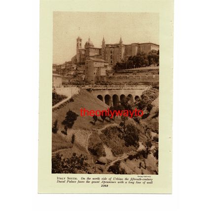 Urbino, Ducal Palace, Italy (New Cone, Vesuvius On Reverse), Book Illustration