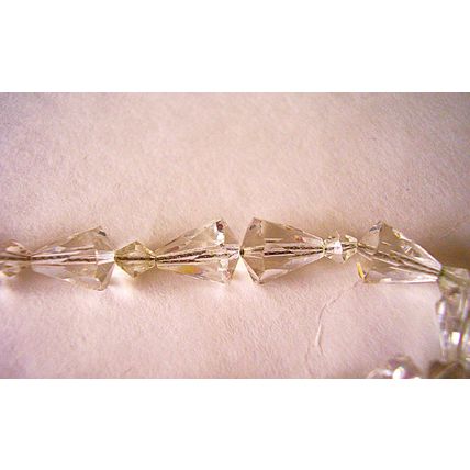 Vintage Necklace Cone Glass Beads on Fine Chain Austrian Crystal (1 Spacer loss)