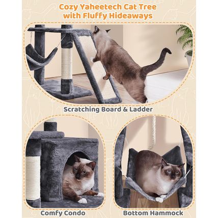 Yaheetech Large Multi-Level Cat Tree, 63 Inches Tall with Sisal-Covered Scratchi