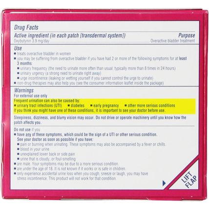 Oxytrol for Women Overactive Bladder Transdermal Patch, 8 Count