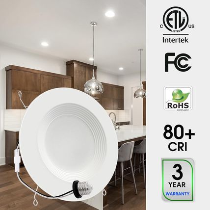 Energetic 12 Pack Retrofit LED Recessed Lighting 6 Inch, Dimmable, 12.5W=100W, D