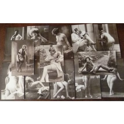 Italian reproduction 13 risque nude Edwardian epoch photos postcards Lydia Lisa