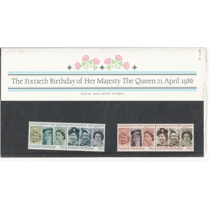 GB 1986 Presentation Pack - The 60th Anniv of the Birth of Queen Elizabeth 11