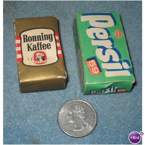 Persil 59 Ronning Kaffee Doll House Miniature Boxes Coffee Laundry Soap Germany