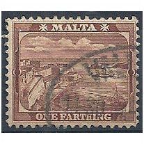 Malta 1901 SG31 1/4d Brown. Fine Used.