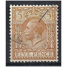1912 SG382 5d Yellow-Brown Watermark Royal Cypher Fine Used. .