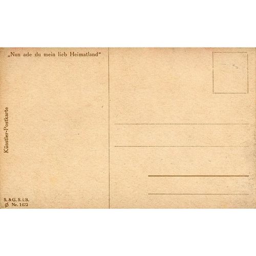 Germany Postcard - "Nun ade du mein lieb Heimatland"
