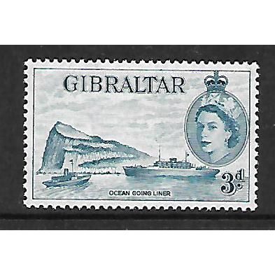 GIBRALTAR 1953 3d LIGHT BLUE SG 150 M/MINT