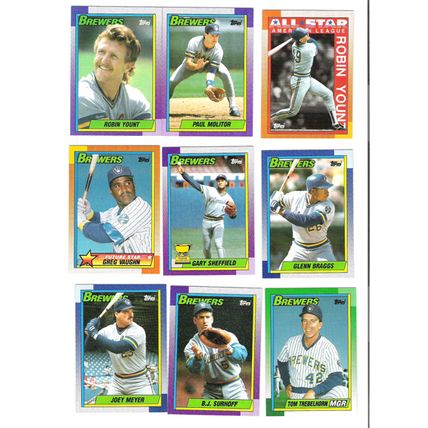 1990 Topps Milwaukee Brewers team set w/traded 36 cards- 2 Yount, Molitor