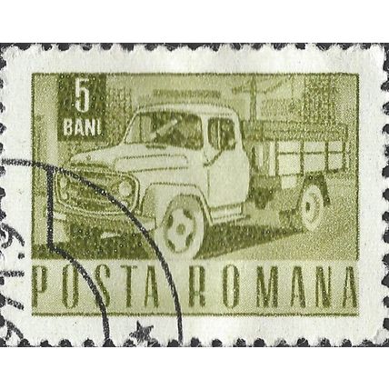 ROMANIA, ROAD, Truck, open loader, olive 1968, 5bani