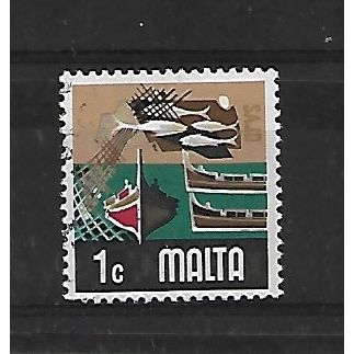 Malta.SG490 1c Fishing Industry.Fine Used.Apr21h