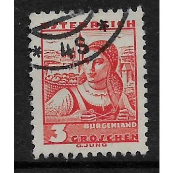 AUSTRIA 1934 3g RED BURGENLAND SG 717 FINE USED#