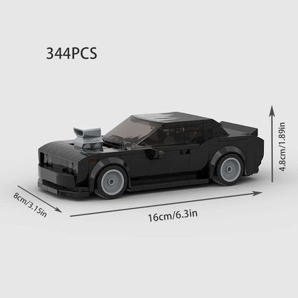 DODGE CHALLENGER Sports Car Brick Model MOC - 344 pieces, 8 studs wide