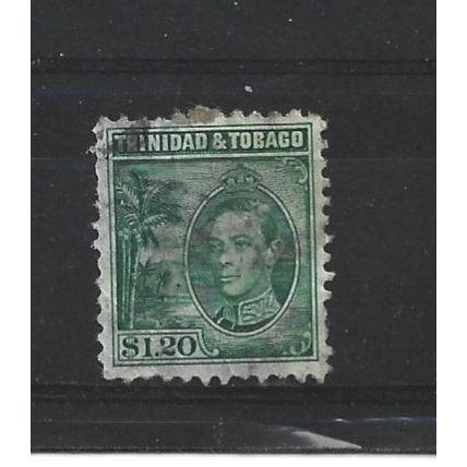 Trinidad&Tobago.SG255 $1.20 King George VI (Green).Fine Used.Aug24g