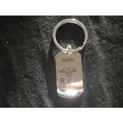 Solid medical alert C.O.P.D car keyring handbag purse phone charm
