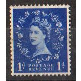 GB 1953 1d blue used SG516