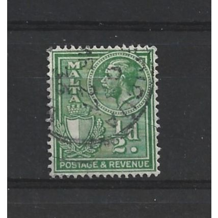 Malta.SG194 1/4d Yellow-Green.Fine Used.Apr25x