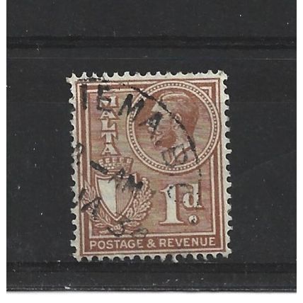 Malta.SG195 1d Chestnut.Fine Used.Apr25l
