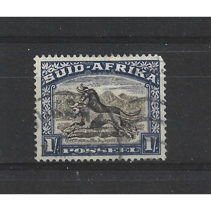 SouthAfrica.SG62 1s Black&Blue Wildebeest.Afrikaans Inscription.F/Used.Aug25f