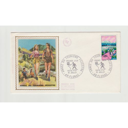 France silk FDC Year of Tourist Walks July 1972