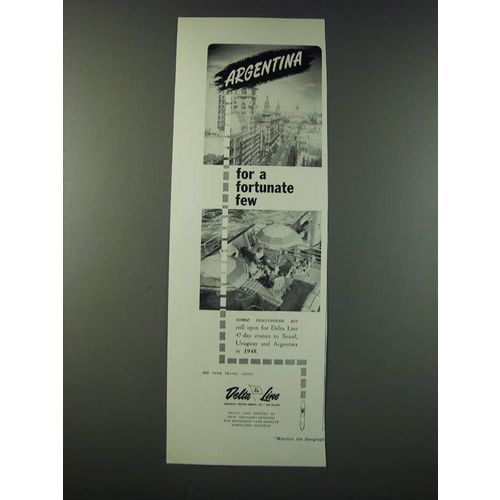 1947 Delta Line Cruise Ad - Argentina