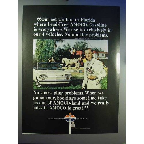 1966 AMOCO Lead-Free Gasoline Ad - Winters in Florida