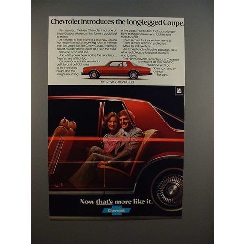 1977 Chevrolet Coupe Car Ad - -Long Legged!